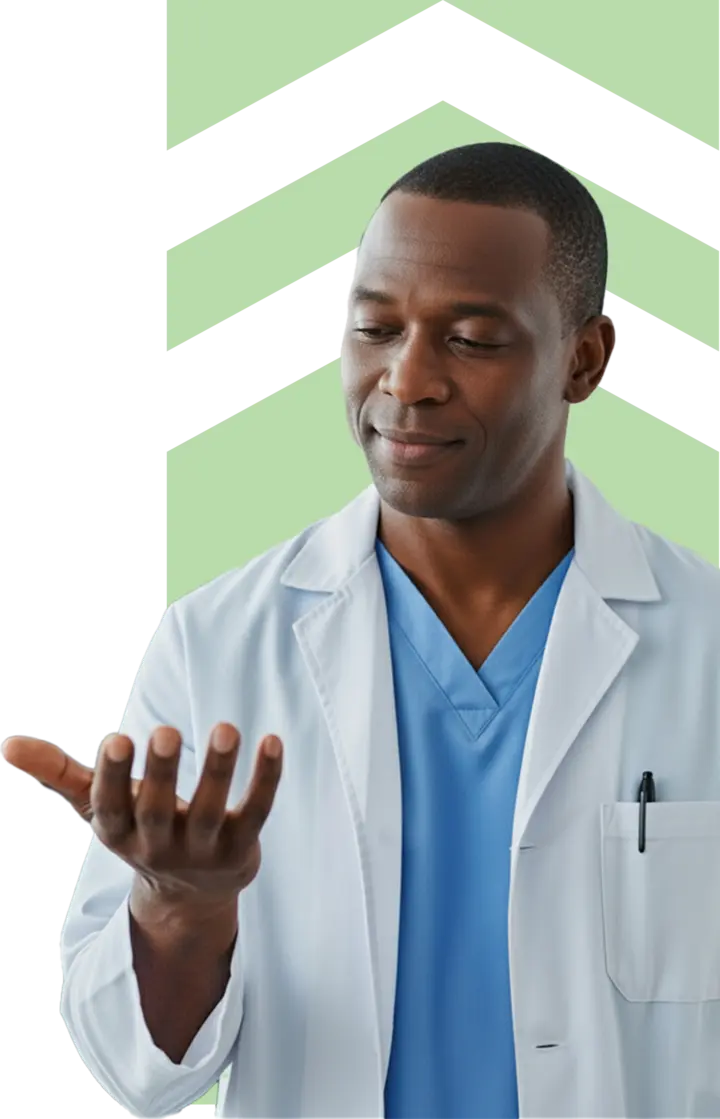 Cardiologist holding a heart